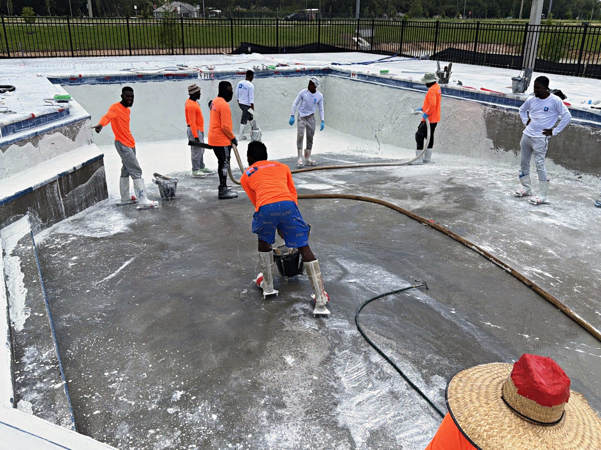 D&J crew working a commercial pool in Zephyrhills